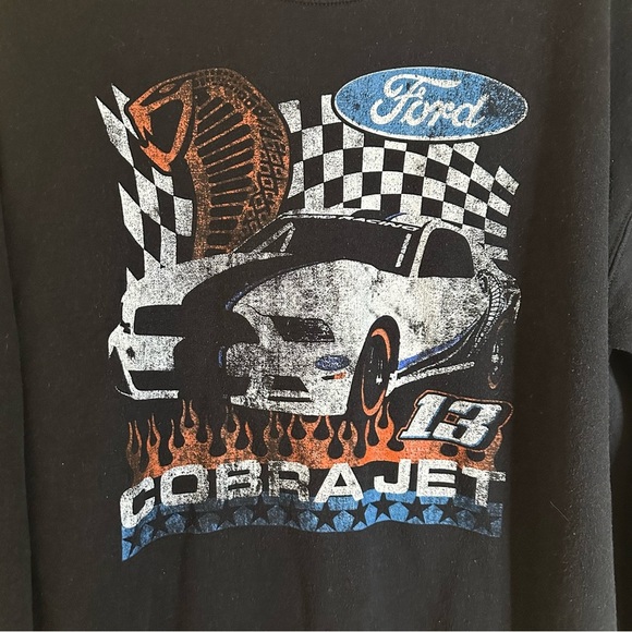 Ford Cobra Jet Racing Car Sweatshirt Men M-L Long Sleeve Racing Graphic Crewneck - Picture 3 of 8
